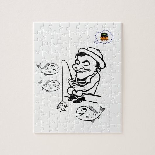 Jigzaag Puzzle Fisherman Legpuzzel (Verticaal)