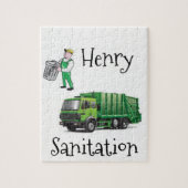 Jigzaag Puzzle Garbage Truck Legpuzzel (Verticaal)