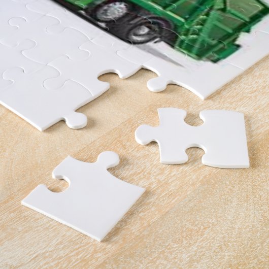 Jigzaag Puzzle Garbage Truck Legpuzzel (Zijkant)