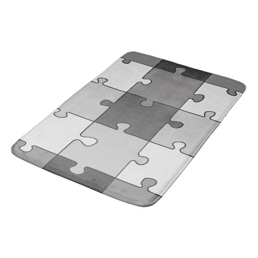 Jigzaag Puzzle Gray Tones Badmat (Gekanteld)