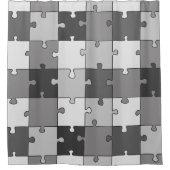 Jigzaag Puzzle Gray Tones Douchegordijn (Voorkant)