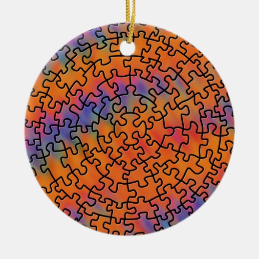 Jigzaag Puzzle Keramisch Ornament (Voorkant)