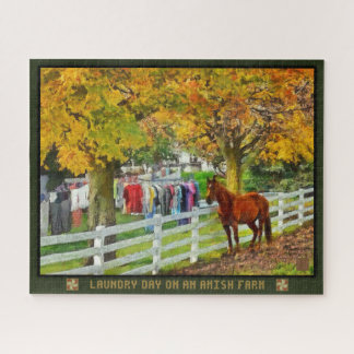 Jigzaag Puzzle Laundry Day on an Amish Boerderij Legpuzzel
