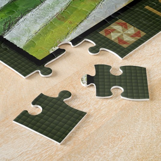 Jigzaag Puzzle Laundry Day on an Amish Boerderij Legpuzzel (Zijkant)