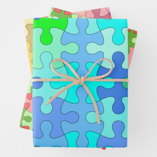 Jigzaag Puzzle Lovers Wrapping Paper Set (In situ)