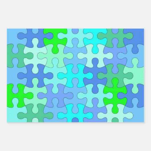 Jigzaag Puzzle Lovers Wrapping Paper Set (Voorkant)