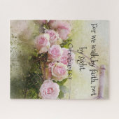 Jigzaag Puzzle met Gift Box, loopt langs Faith Legpuzzel (Horizontaal)