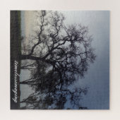 Jigzaag Puzzle met Larg Tree. Legpuzzel (Horizontaal)