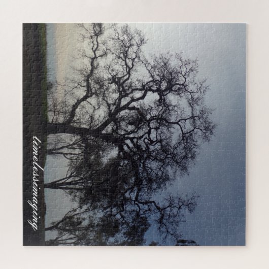 Jigzaag Puzzle met Larg Tree. Legpuzzel (Horizontaal)