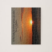 Jigzaag Puzzle met Sunset Photo & Bible Quote Legpuzzel (Verticaal)