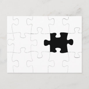 Jigzaag Puzzle met verdwenen stuk Briefkaart