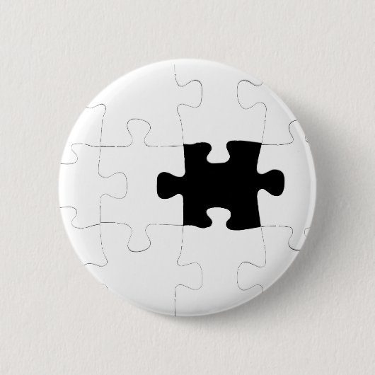 Jigzaag Puzzle met verdwenen stuk Ronde Button 5,7 Cm (Voorkant)