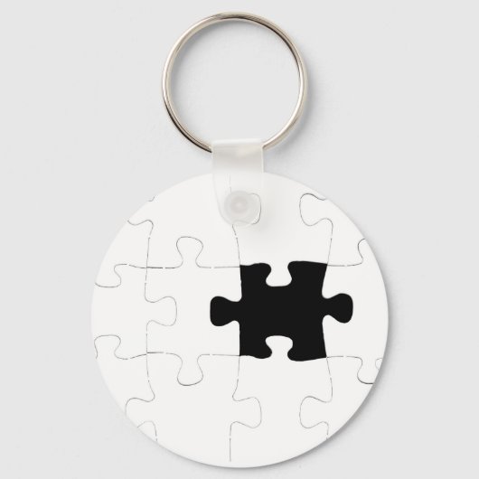 Jigzaag Puzzle met verdwenen stuk Sleutelhanger (Voorkant)