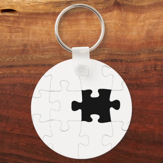 Jigzaag Puzzle met verdwenen stuk Sleutelhanger (Voorkant)