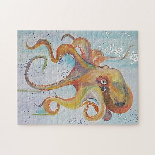 Jigzaag Puzzle Octopus Acrylcanvas door JP Denyer Legpuzzel (Horizontaal)
