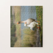 Jigzaag Puzzle of Two-Geese Legpuzzel (Verticaal)