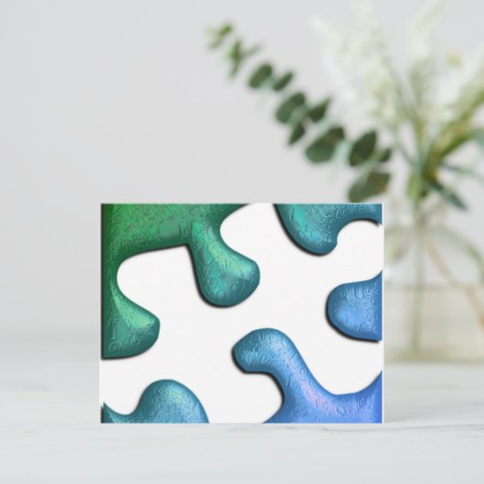 Jigzaag Puzzle Piece Invitation Kaart (Staand voorkant)