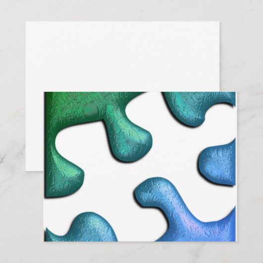 Jigzaag Puzzle Piece Invitation Kaart (Voorkant / Achterkant)