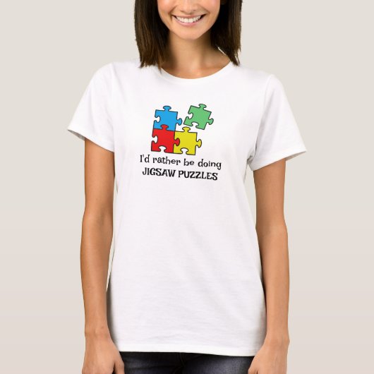 Jigzaag Puzzle Piecets Tee Shirt T-Shirt (Voorkant)
