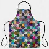 Jigzaag Puzzle Piecks Apron Schort (Voorkant)