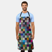 Jigzaag Puzzle Piecks Apron Schort (Gedragen)