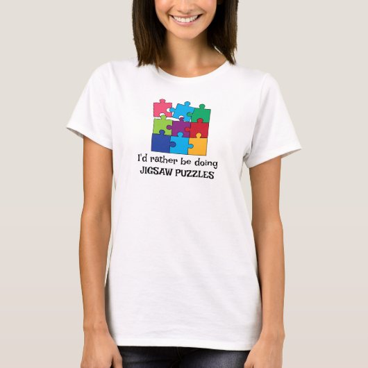 Jigzaag Puzzle Pineersels Design T-Shirt Tee Shirt (Voorkant)