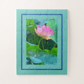 Jigzaag Puzzle Pink Lotus Legpuzzel (Verticaal)