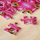 Jigzaag Puzzle Pink Peony Legpuzzel (Zijkant)