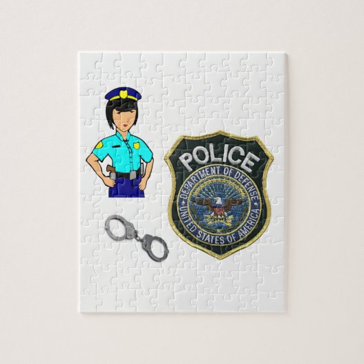 Jigzaag Puzzle Police Woman Legpuzzel (Verticaal)