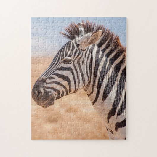 Jigzaag puzzle Portret van een Zebra Legpuzzel (Verticaal)
