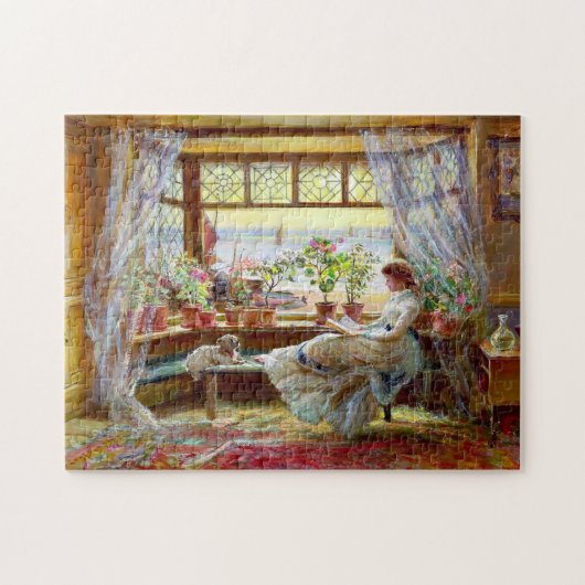 Jigzaag Puzzle "Reading by the Window" Legpuzzel (Horizontaal)