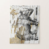 Jigzaag Puzzle Rhinoceros Legpuzzel (Verticaal)