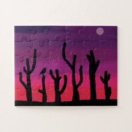 Jigzaag Puzzle Saguaro Sunset Cactus/Owl Legpuzzel