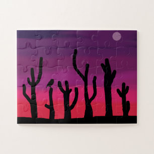 Jigzaag Puzzle Saguaro Sunset Cactus/Owl Legpuzzel