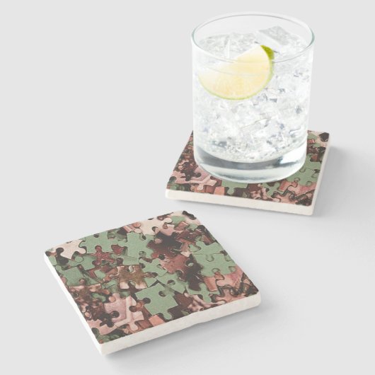 Jigzaag Puzzle Stenen Onderzetter (Zijkant)