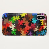 Jigzaag Puzzle-stukken op zwart Case-Mate iPhone Case (Achterkant (horizontaal))