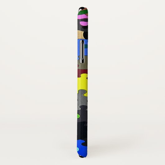 Jigzaag Puzzle-stukken op zwart Case-Mate iPhone Case (Achterkant / rechts)