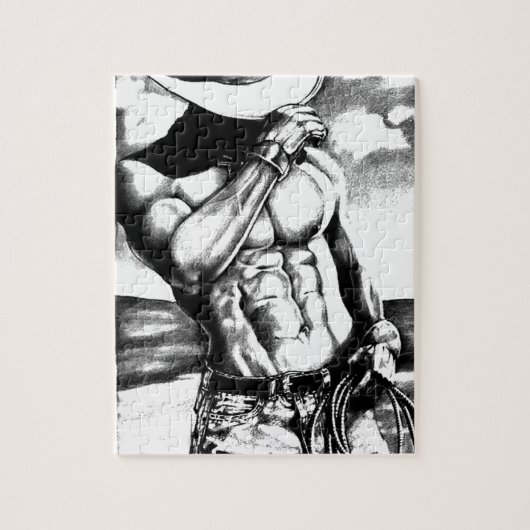 Jigzaag puzzle voor mannen Kunst Masculine Cowboy  Legpuzzel (Verticaal)