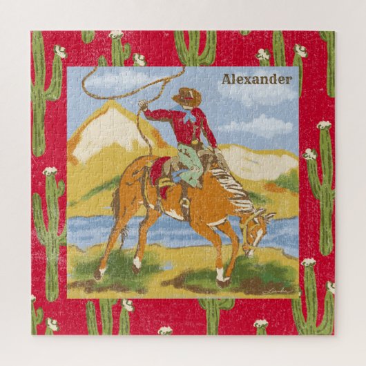 Jigzaag Puzzle  Westerne Cowboy Wild West Legpuzzel (Verticaal)