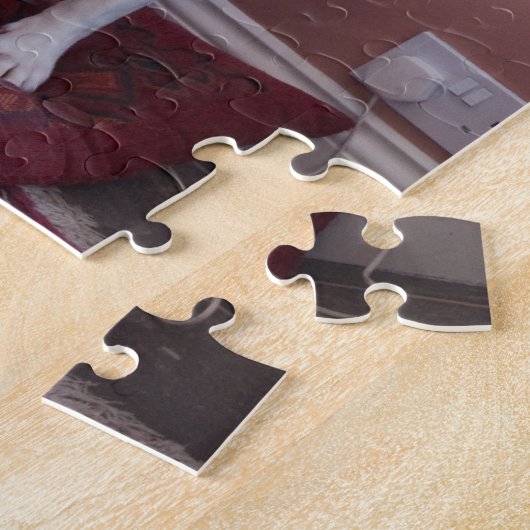 Jigzaag Puzzle: White Boxer Dog Legpuzzel (Zijkant)