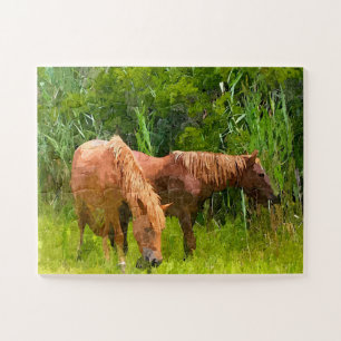 Jigzaag Puzzle Wild Assateague Ponies Legpuzzel