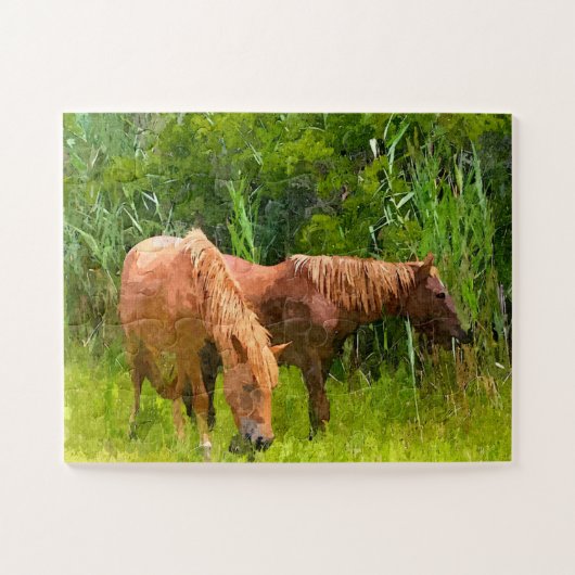 Jigzaag Puzzle Wild Assateague Ponies Legpuzzel (Horizontaal)