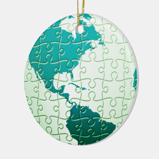 Jigzaag Puzzle World Ornament (Links)