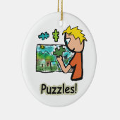 Jigzaag Puzzler Puzzles Keramisch Ornament (Rechts)