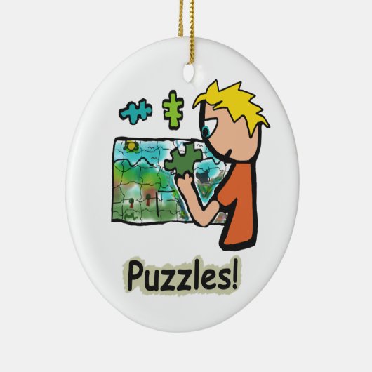 Jigzaag Puzzler Puzzles Keramisch Ornament (Rechts)