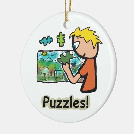 Jigzaag Puzzler Puzzles Keramisch Ornament (Links)