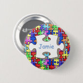 Jigzaag Ronde Button 5,7 Cm (Voorkant /achterkant)