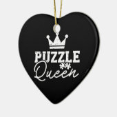 Jigzaagkoningin puzzle keramisch ornament (Links)