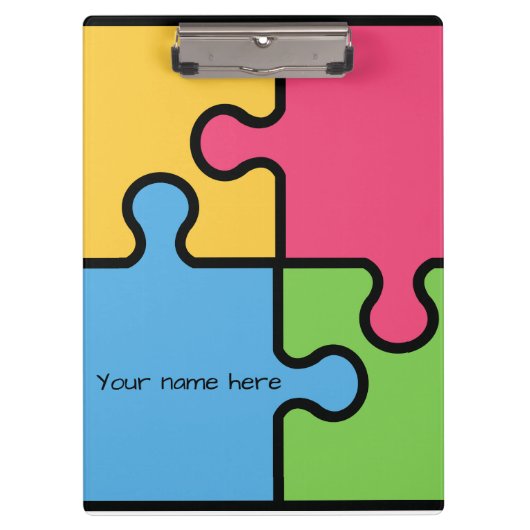 Jigzaagpatroon met bewerkbare naam klembord (Voorkant)