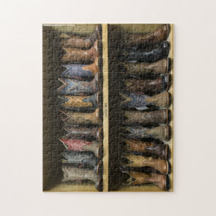 Jigzaagpuzzel met selectie cowboylaarzen legpuzzel